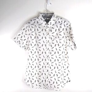 Level Ten -White Pineapple Print Men's Shirt - Size M